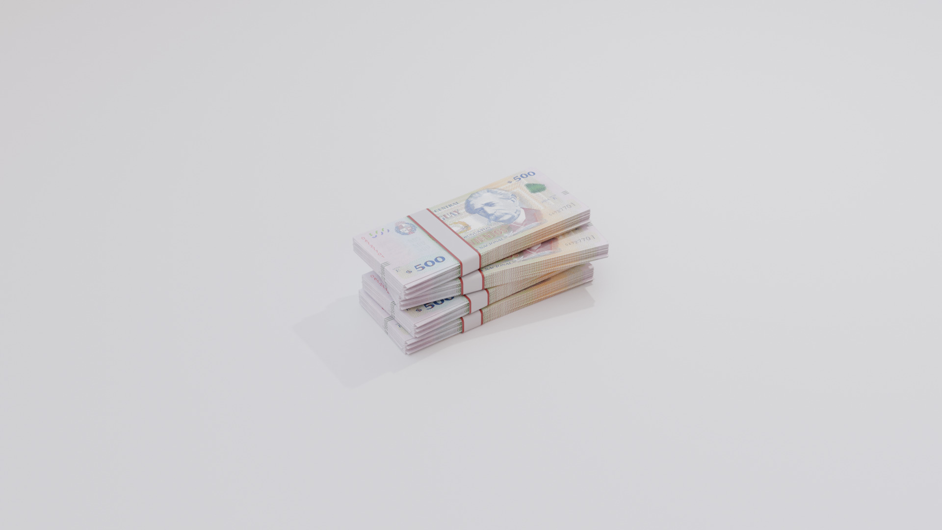 500 Uruguayan peso Currency Low-poly 3D model_5