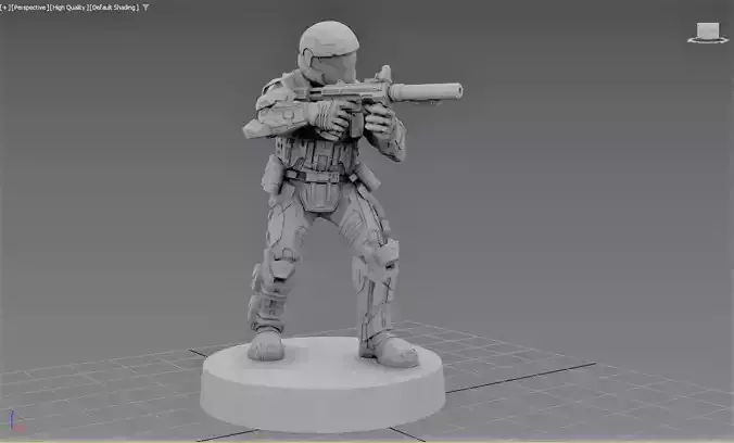 Armored Soldier High Detail STL File for 3D Printing