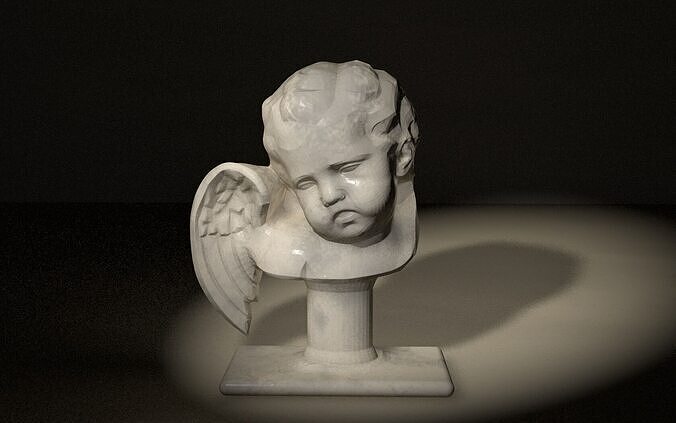 Angel Head Sculpture - 3D Printable 3D Model 3D print model