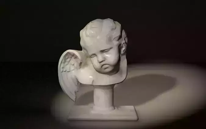 Angel Head Sculpture - 3D Printable 3D Model