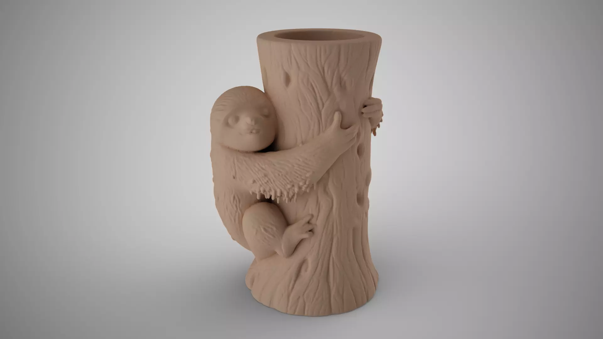 Sloth Pen Holder 3D print model_0