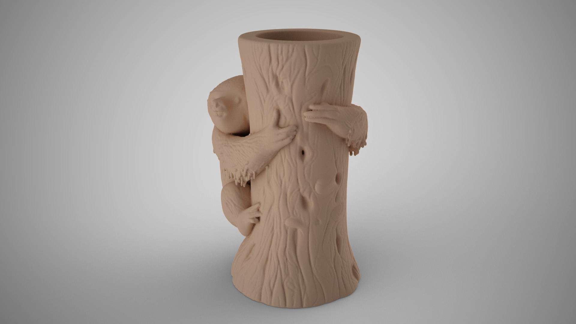 Sloth Pen Holder 3D print model_7