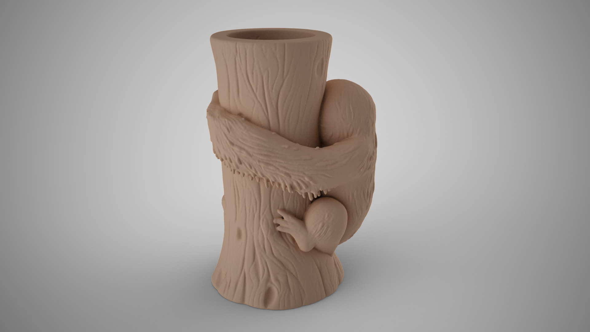 Sloth Pen Holder 3D print model_4