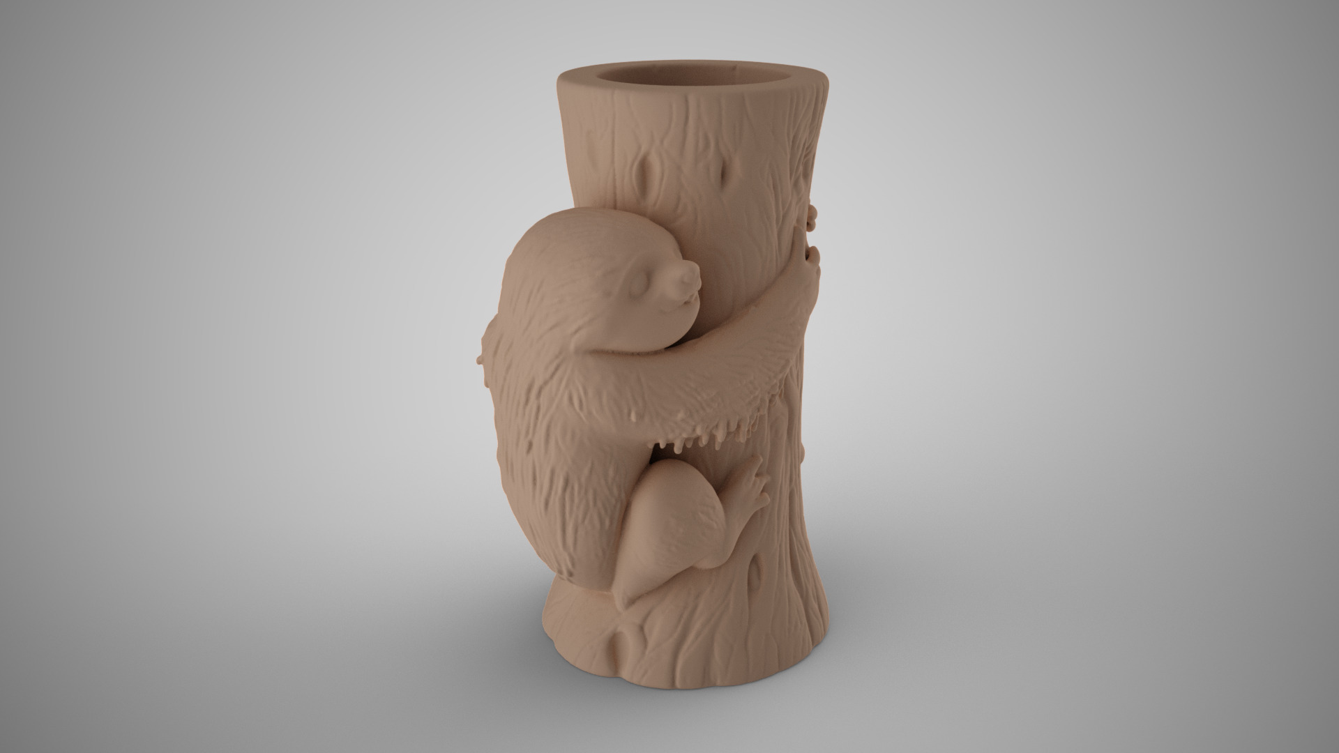 Sloth Pen Holder 3D print model_1