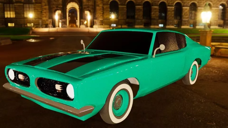 dodge barracuda 1969 Free low-poly 3D model