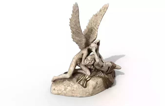 Lovers sculpture Low-poly 3D model