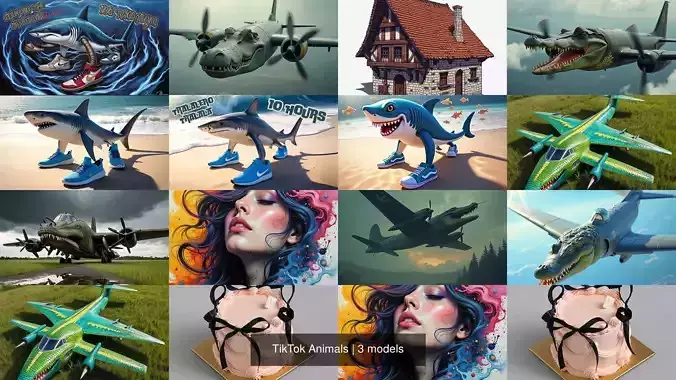 TikTok Animals 3D Model Collection