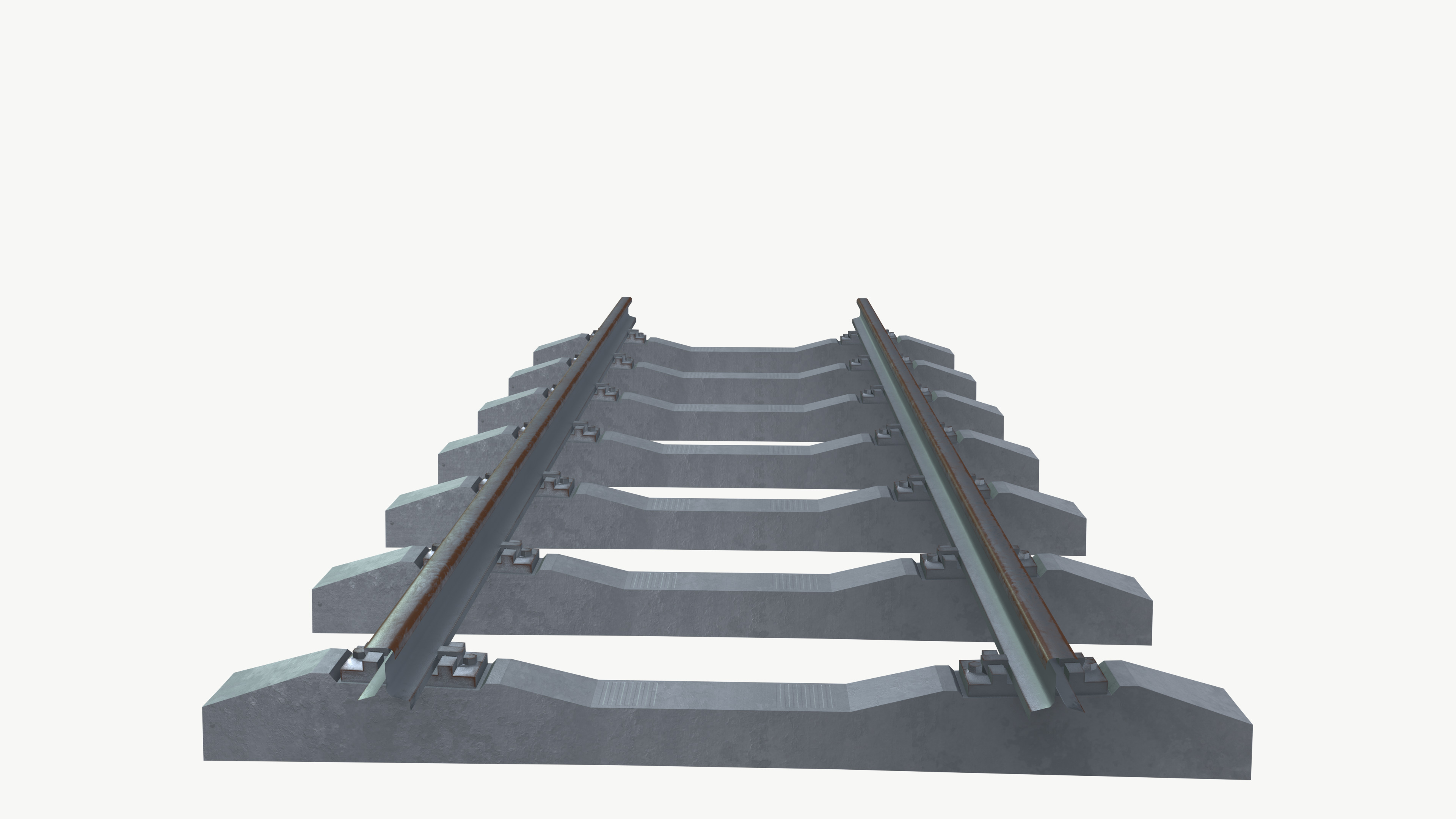 Railway Track 3D model_2