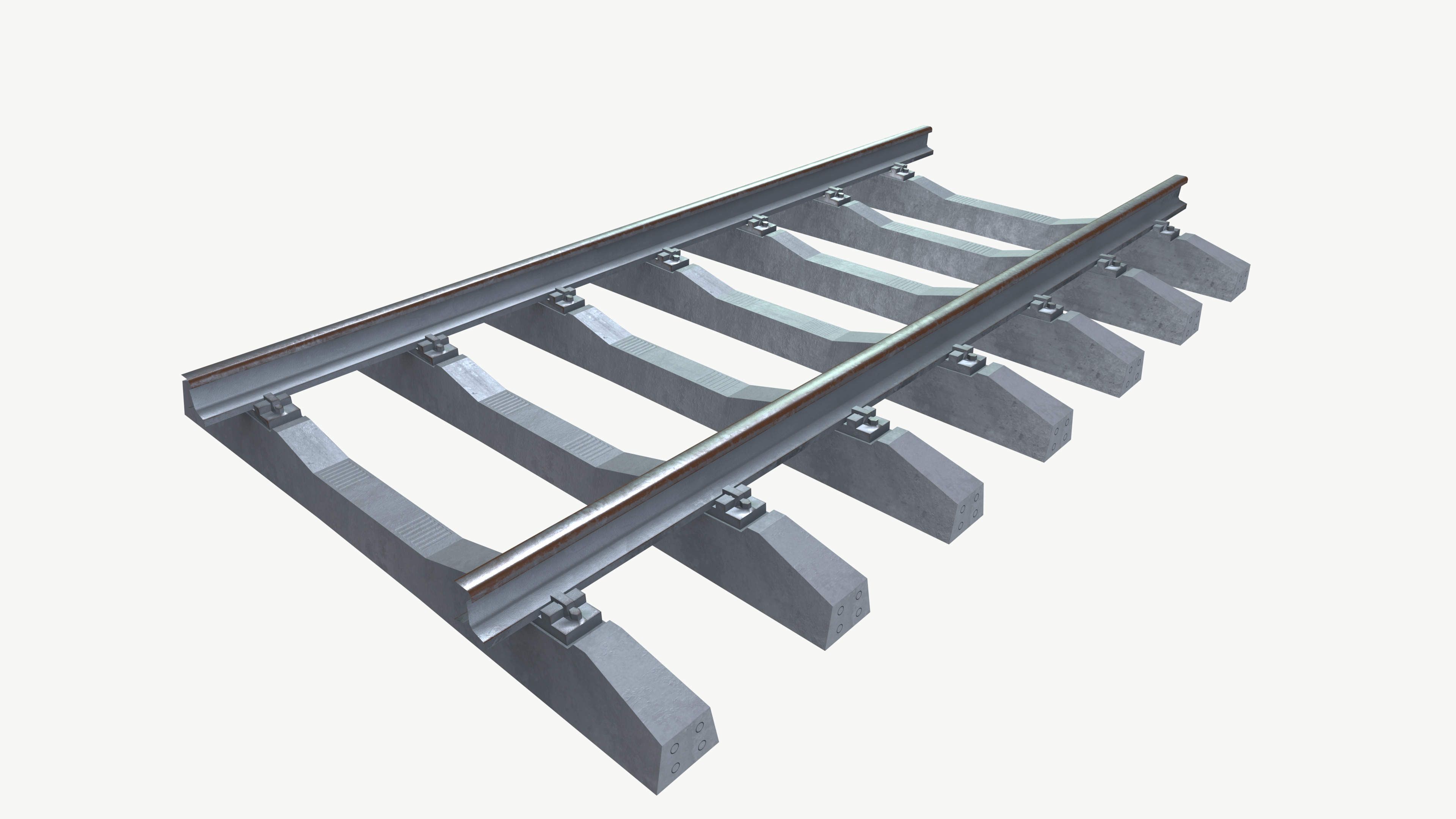 Railway Track 3D model_3