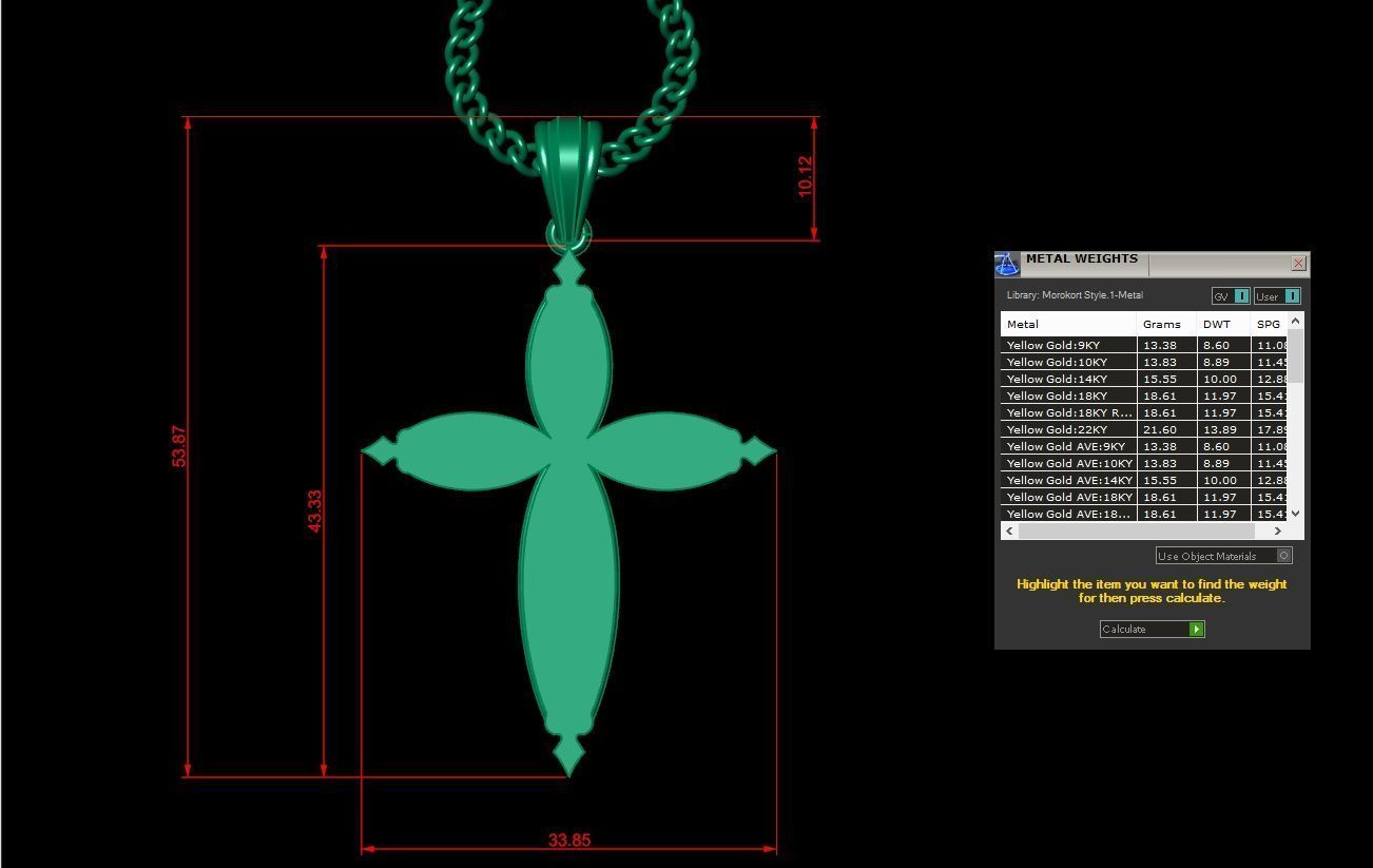 Cross Pendant 3DM STL 1CP059 3D print model_1