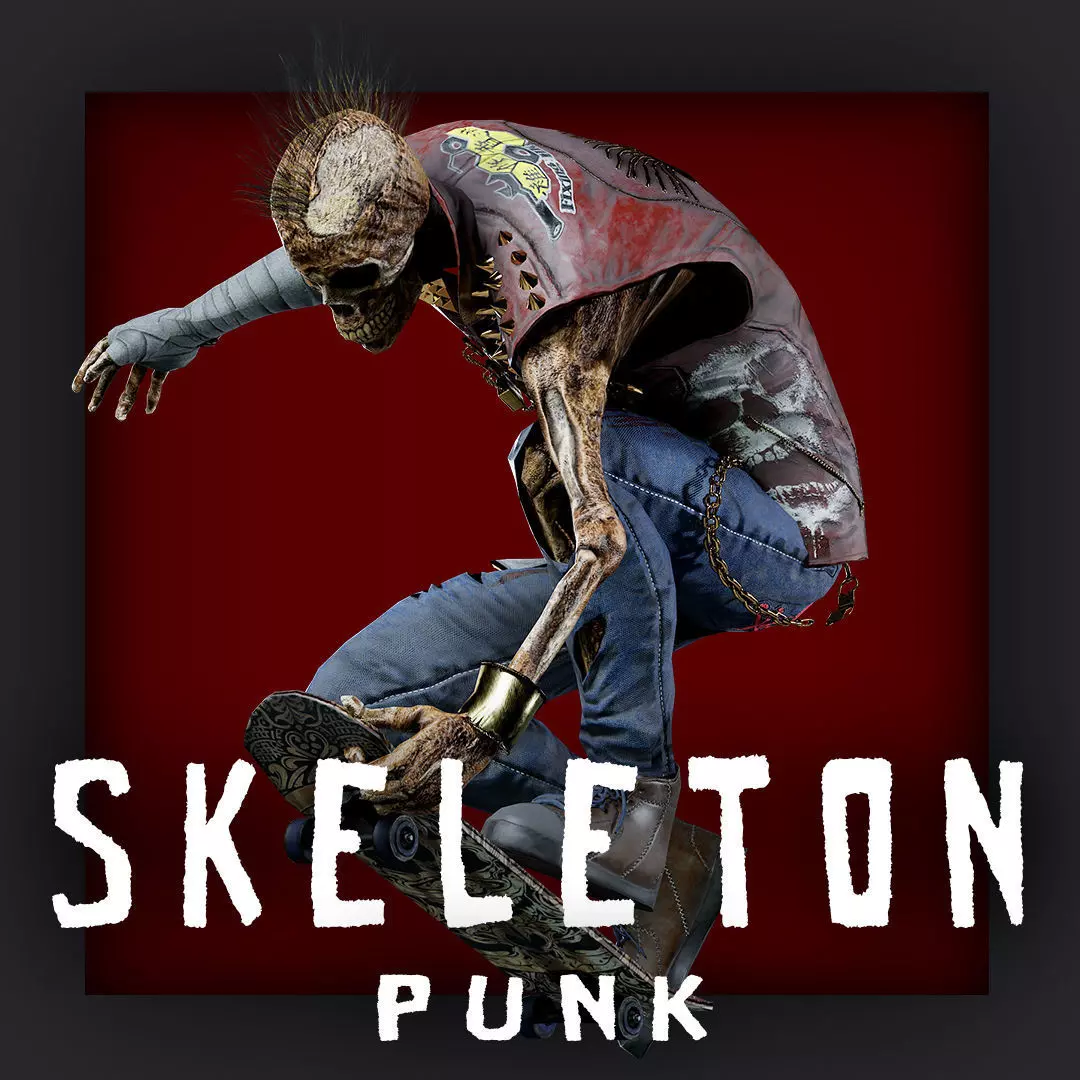 PUNK SKELETON Rock and Roll  Low-poly 3D model_0