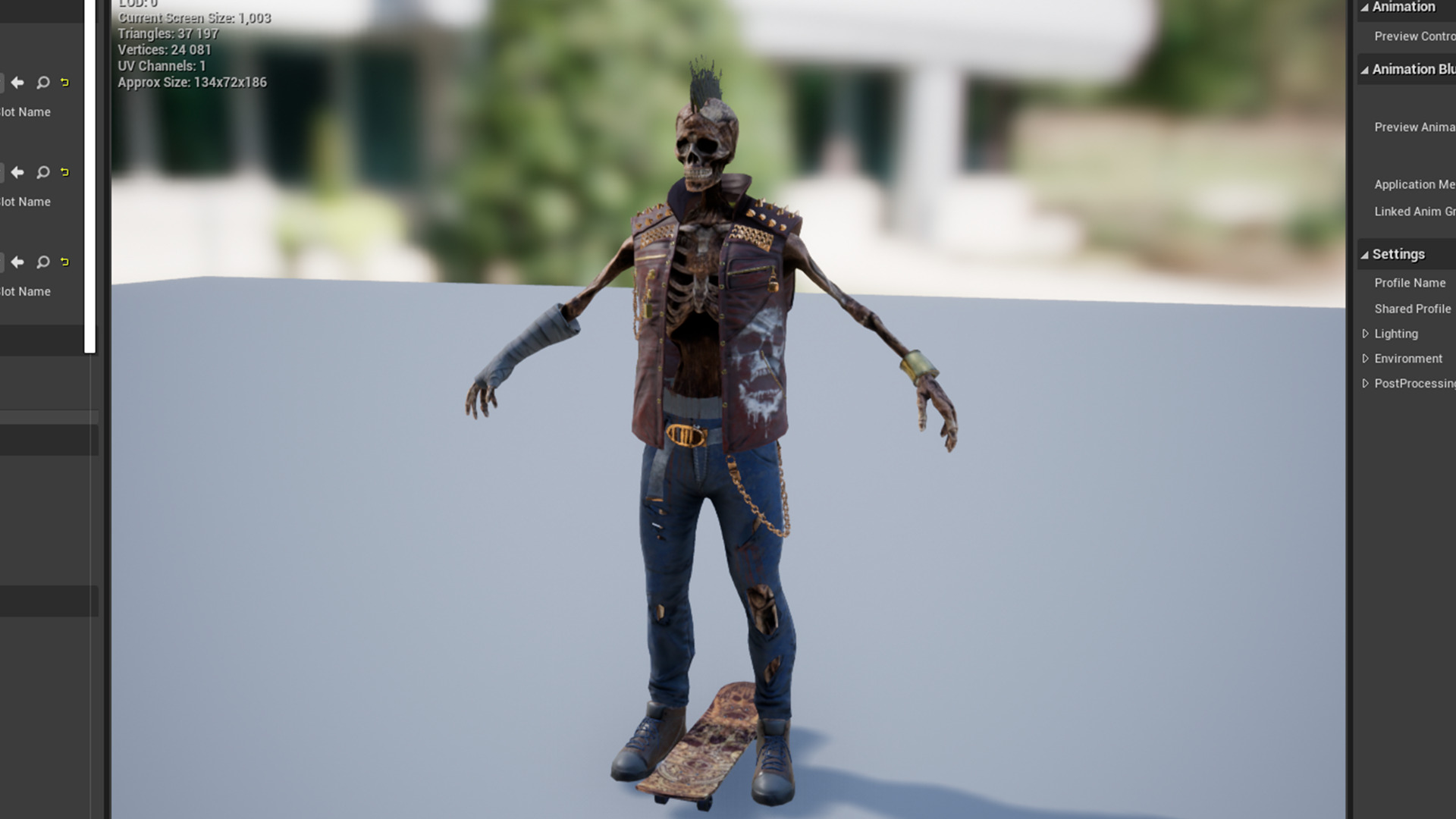 PUNK SKELETON Rock and Roll  Low-poly 3D model_18