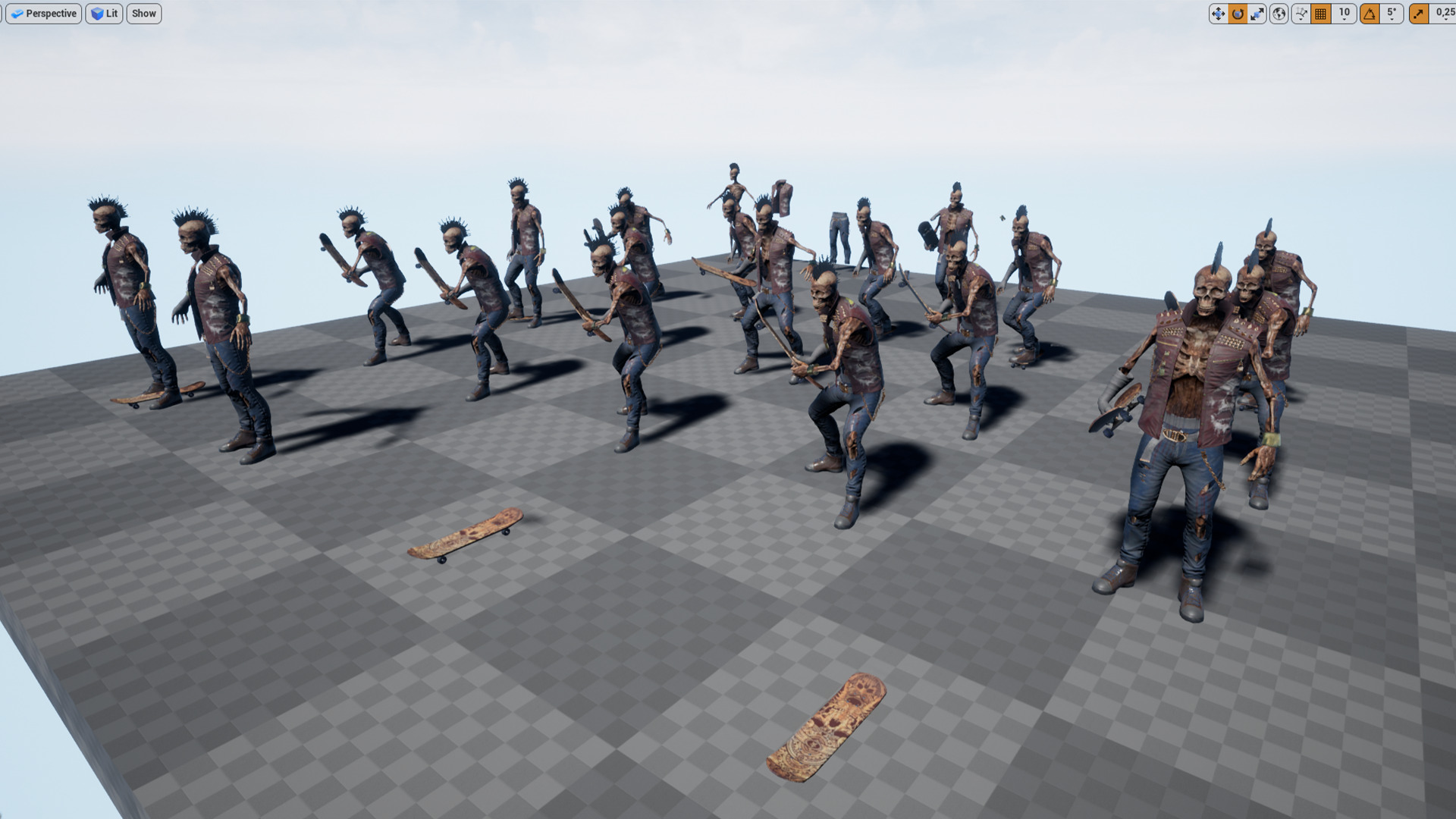 PUNK SKELETON Rock and Roll  Low-poly 3D model_19