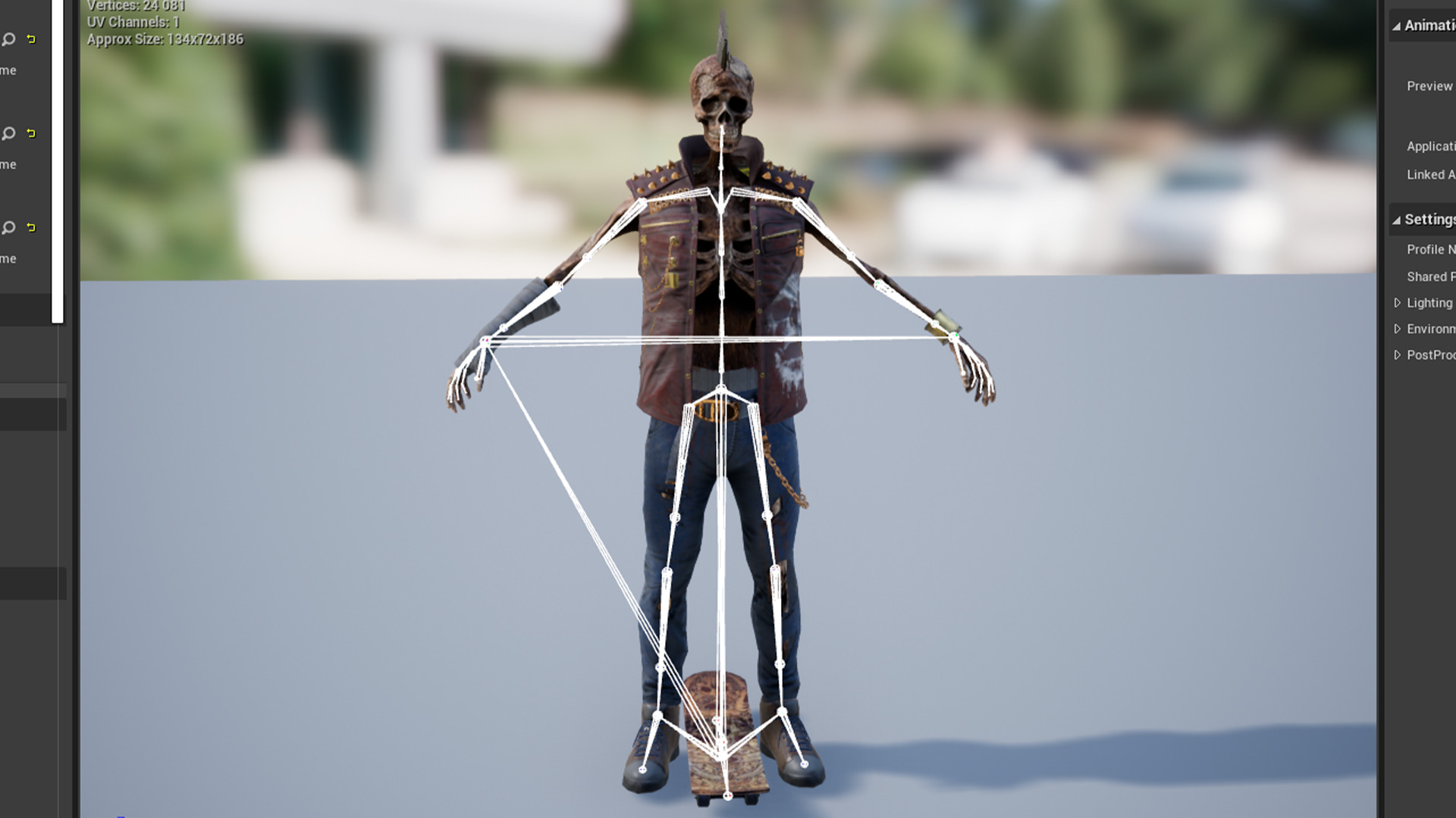 PUNK SKELETON Rock and Roll  Low-poly 3D model_20