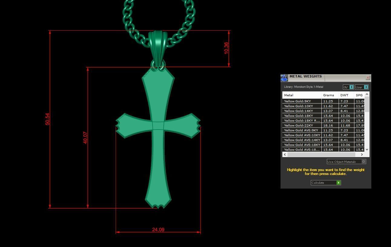 Cross Pendant 3DM STL 1CP036 3D print model_1