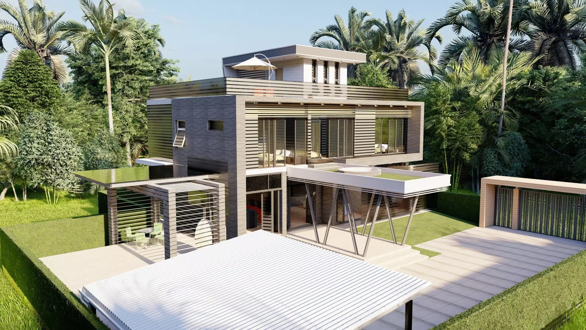 Casa Scene-villa-modern house 3D model