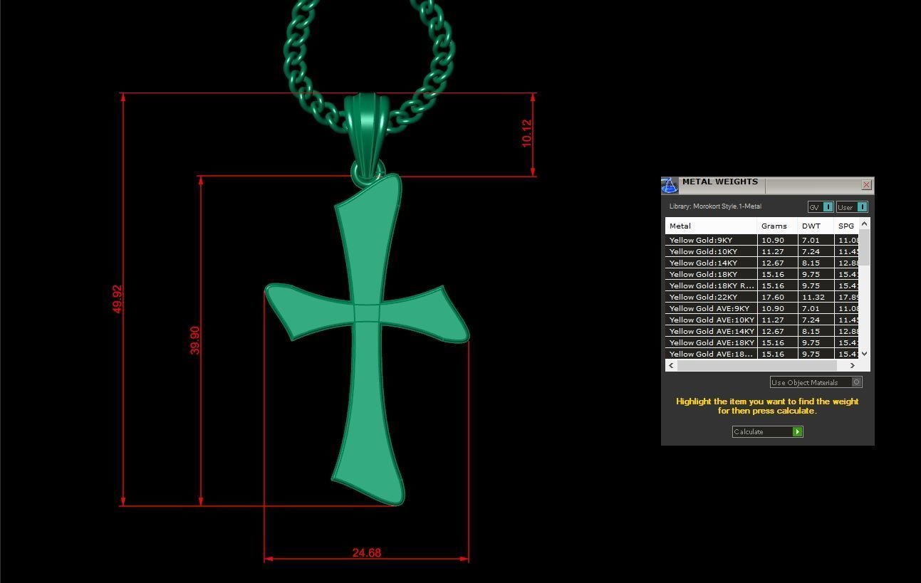 Cross Pendant 3DM STL 1CP034 3D print model_1