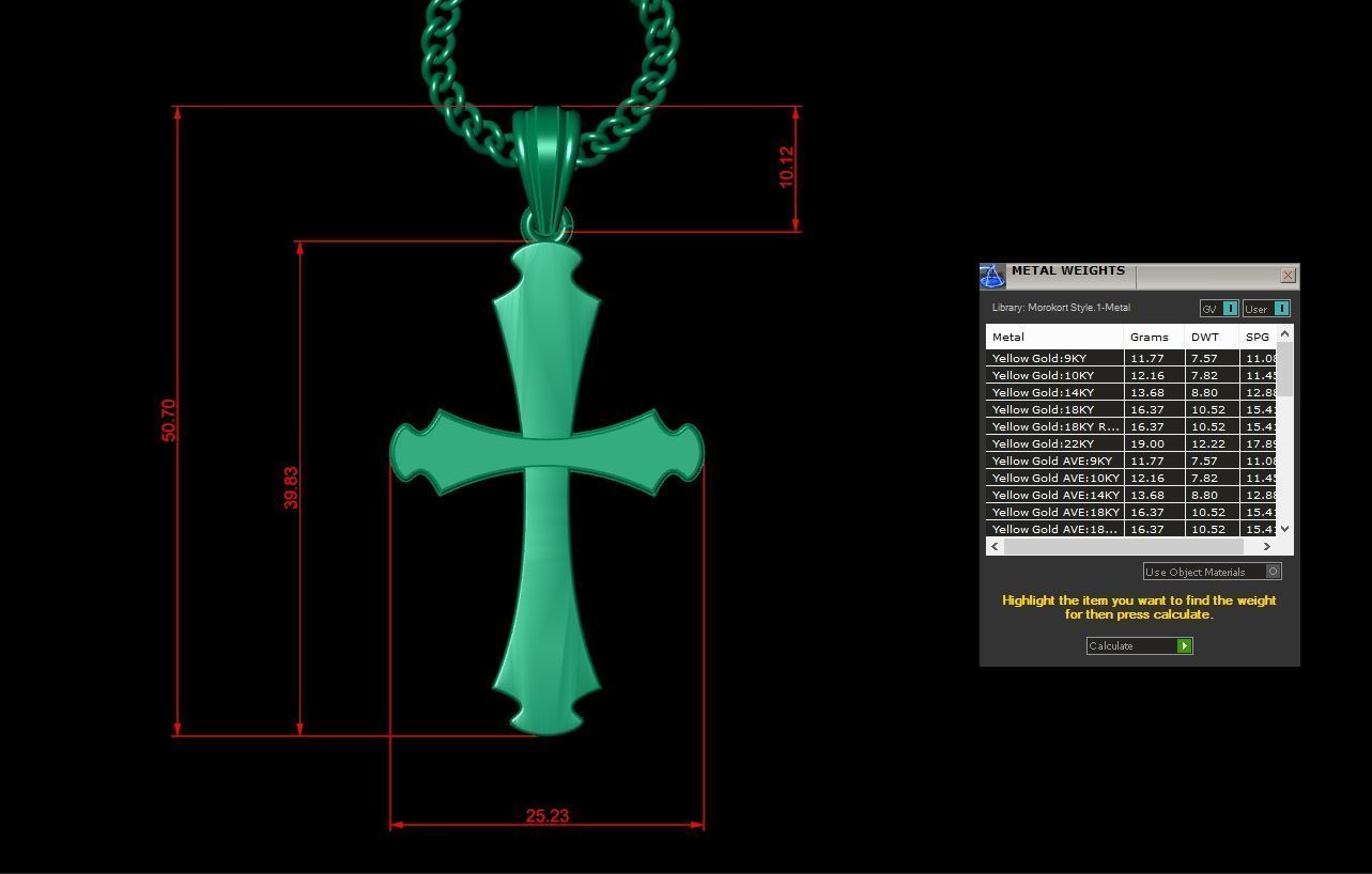 Cross Pendant 3DM STL 1CP033 3D print model_1