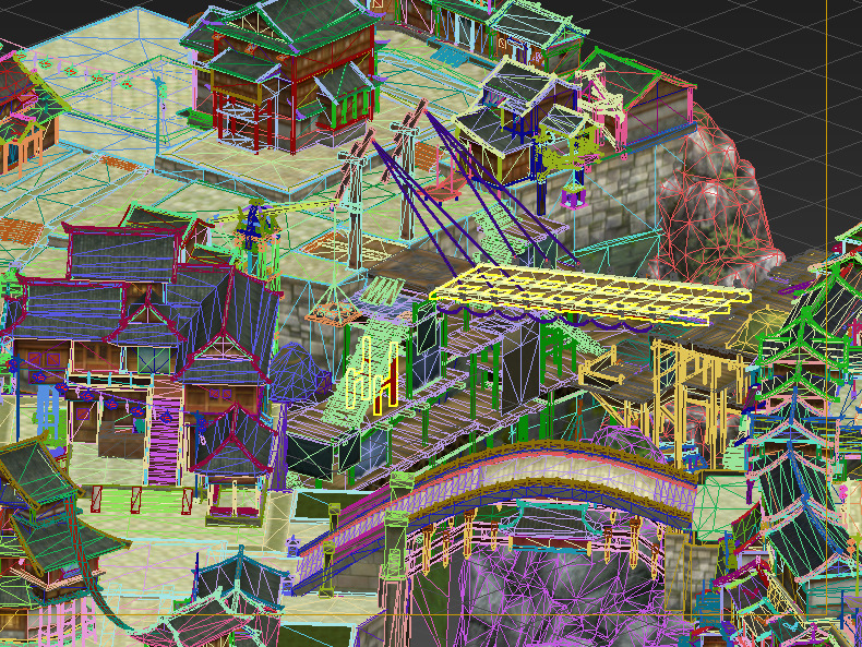 Ancient town Low-poly 3D model_7