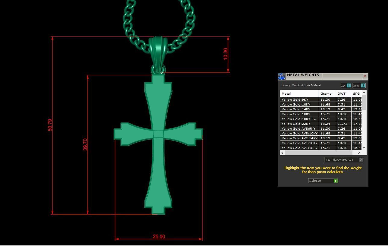 Cross Pendant 3DM STL 1CP030 3D print model_1