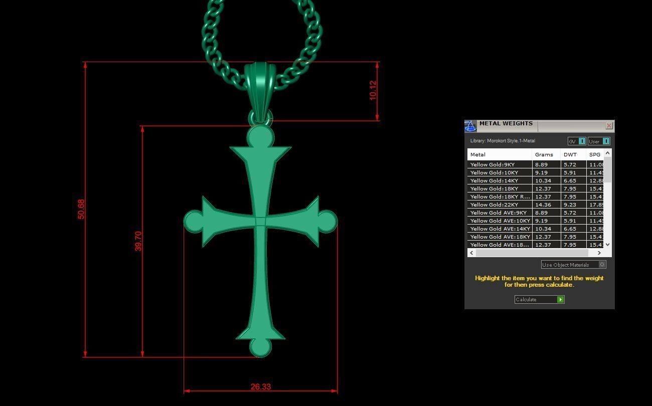  Cross Pendant 3DM STL 1CP028 3D print model_1
