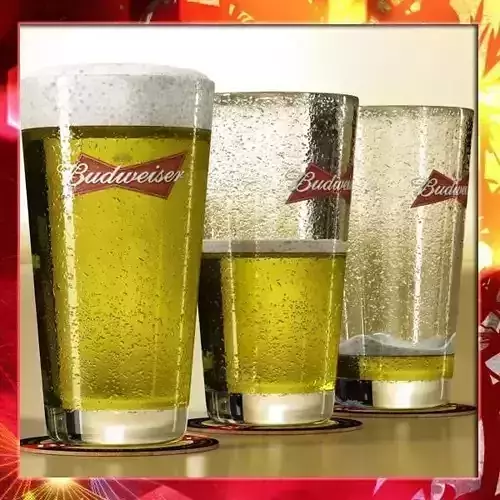 Budweiser Beer Glass 3D model