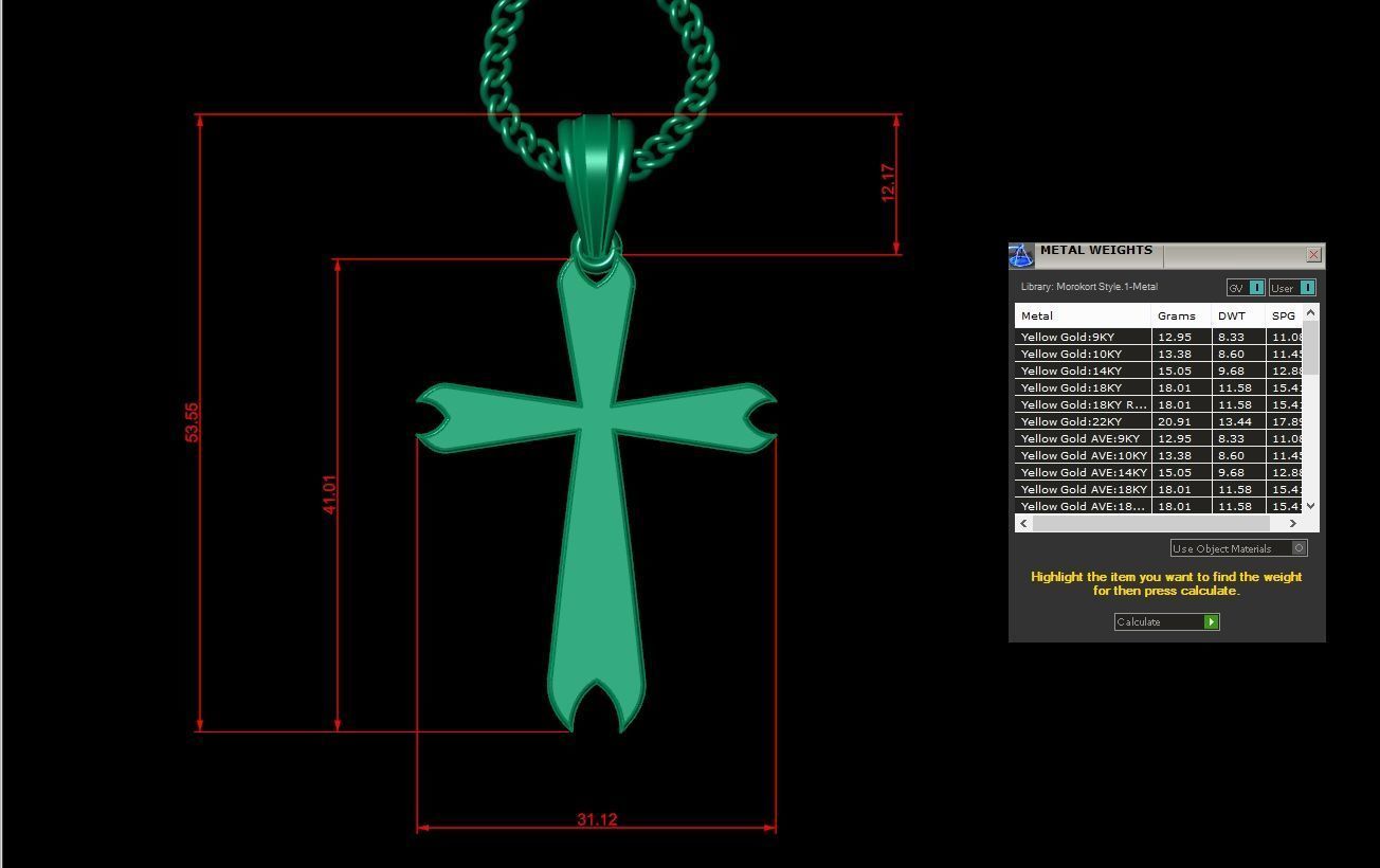  Cross Pendant 3DM STL 1CP005 3D print model_1