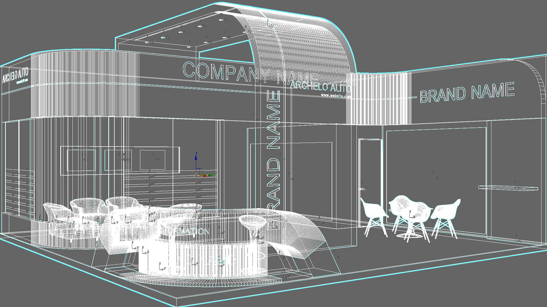 exhibition booth stand 3d model tradeshow 3D model_7