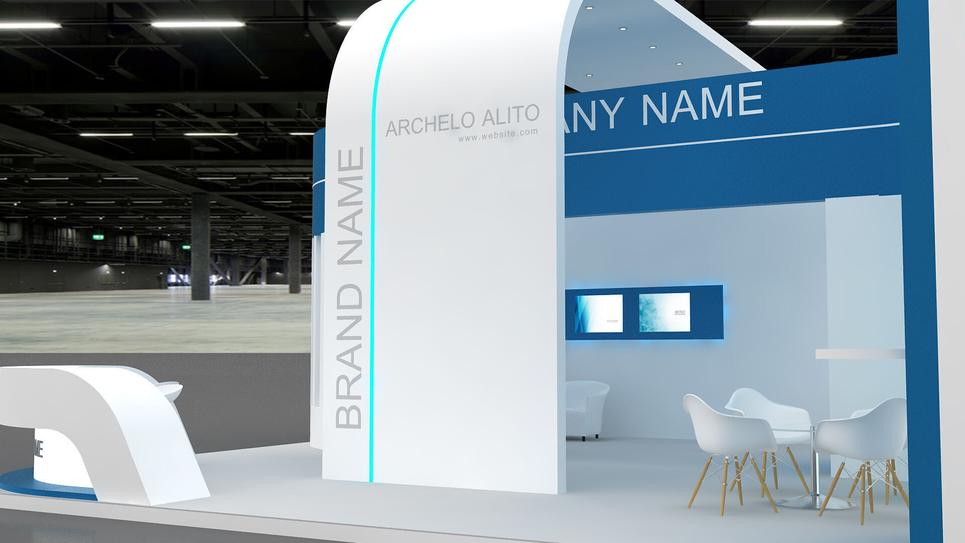 exhibition booth stand 3d model tradeshow 3D model_5