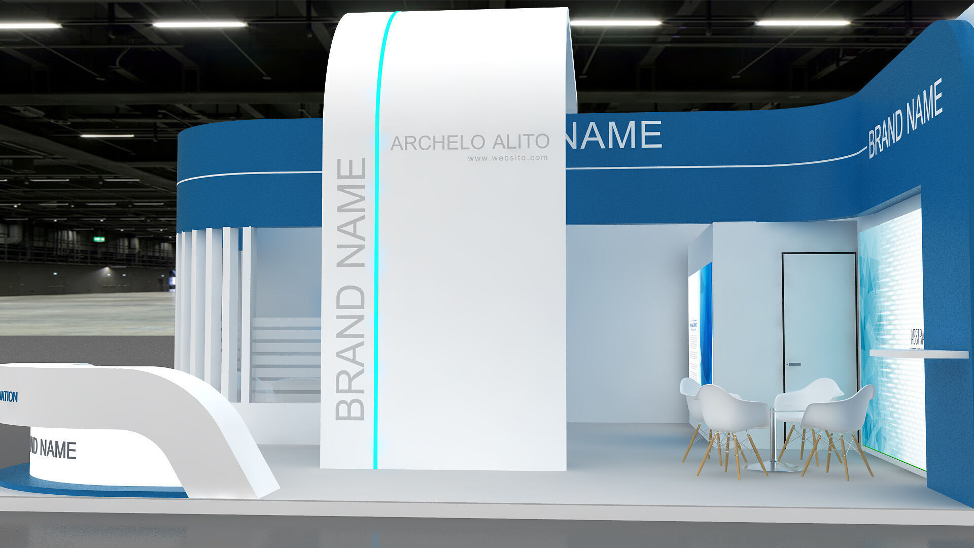 exhibition booth stand 3d model tradeshow 3D model_4