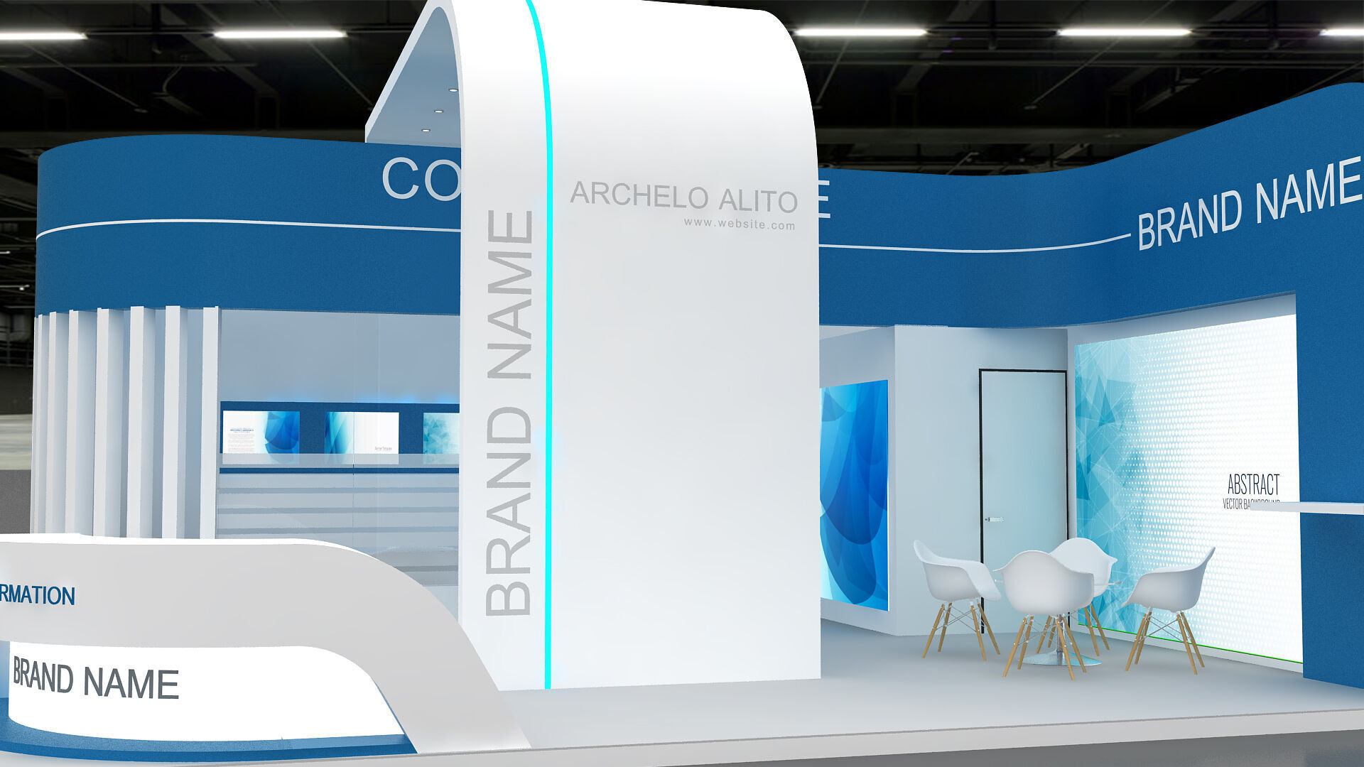 exhibition booth stand 3d model tradeshow 3D model_2
