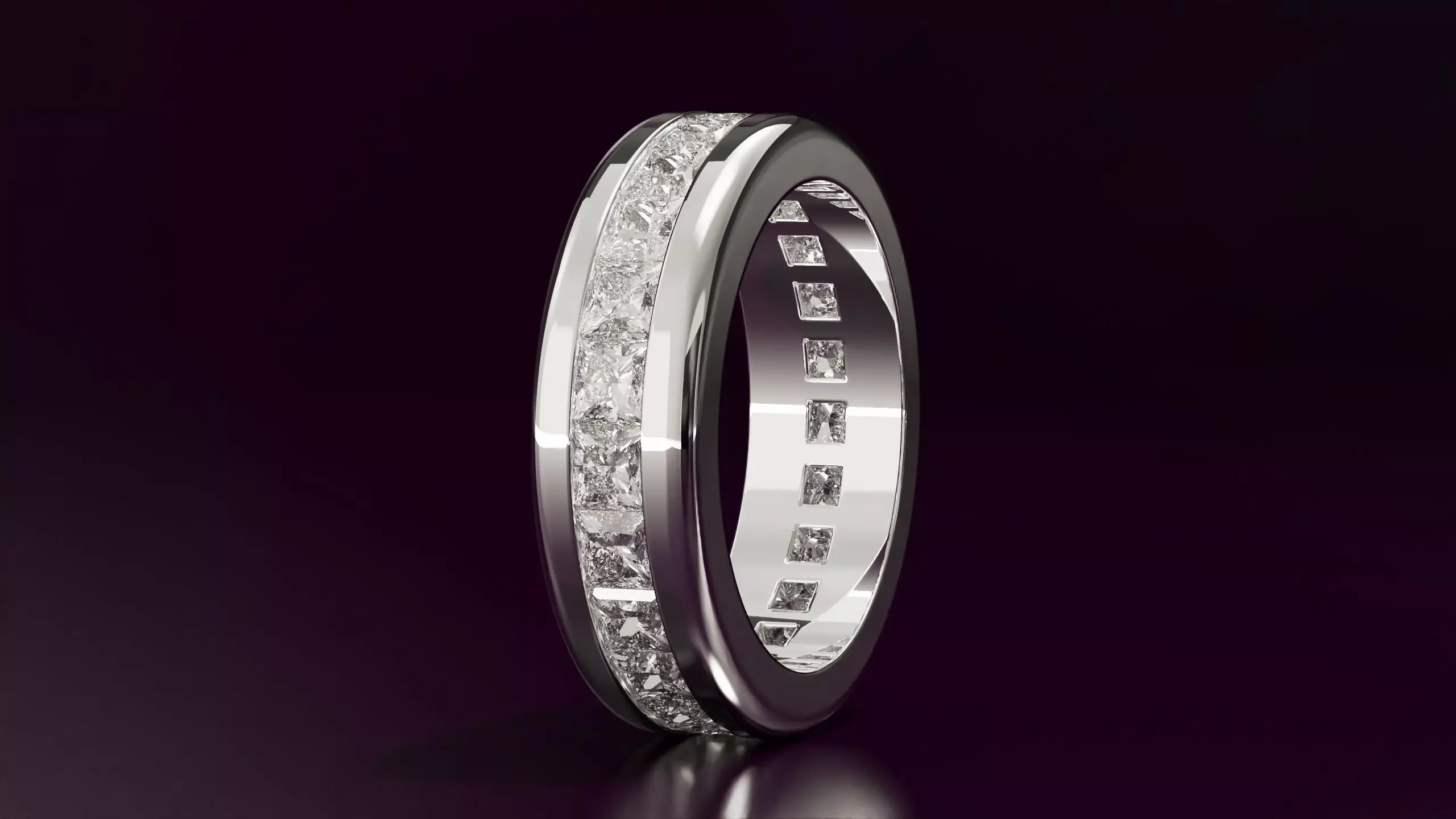 princess cut eternity ring N06 52EU size Free 3D print model