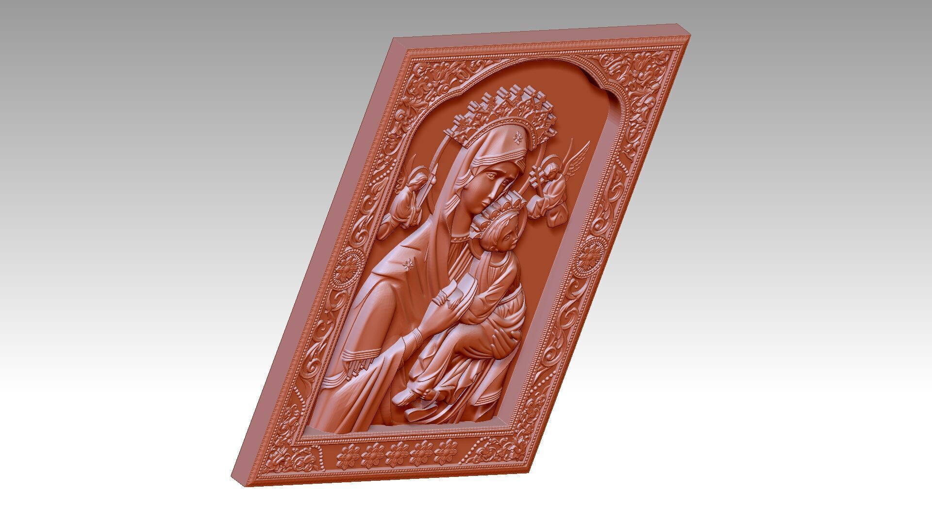Our Lady of Perpetual Help Relief 3D print model_5
