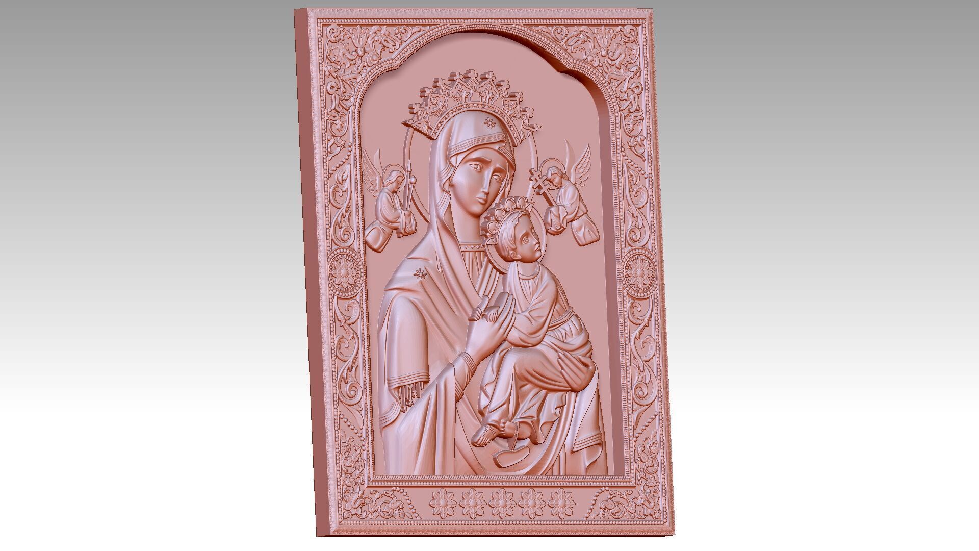 Our Lady of Perpetual Help Relief 3D print model_2