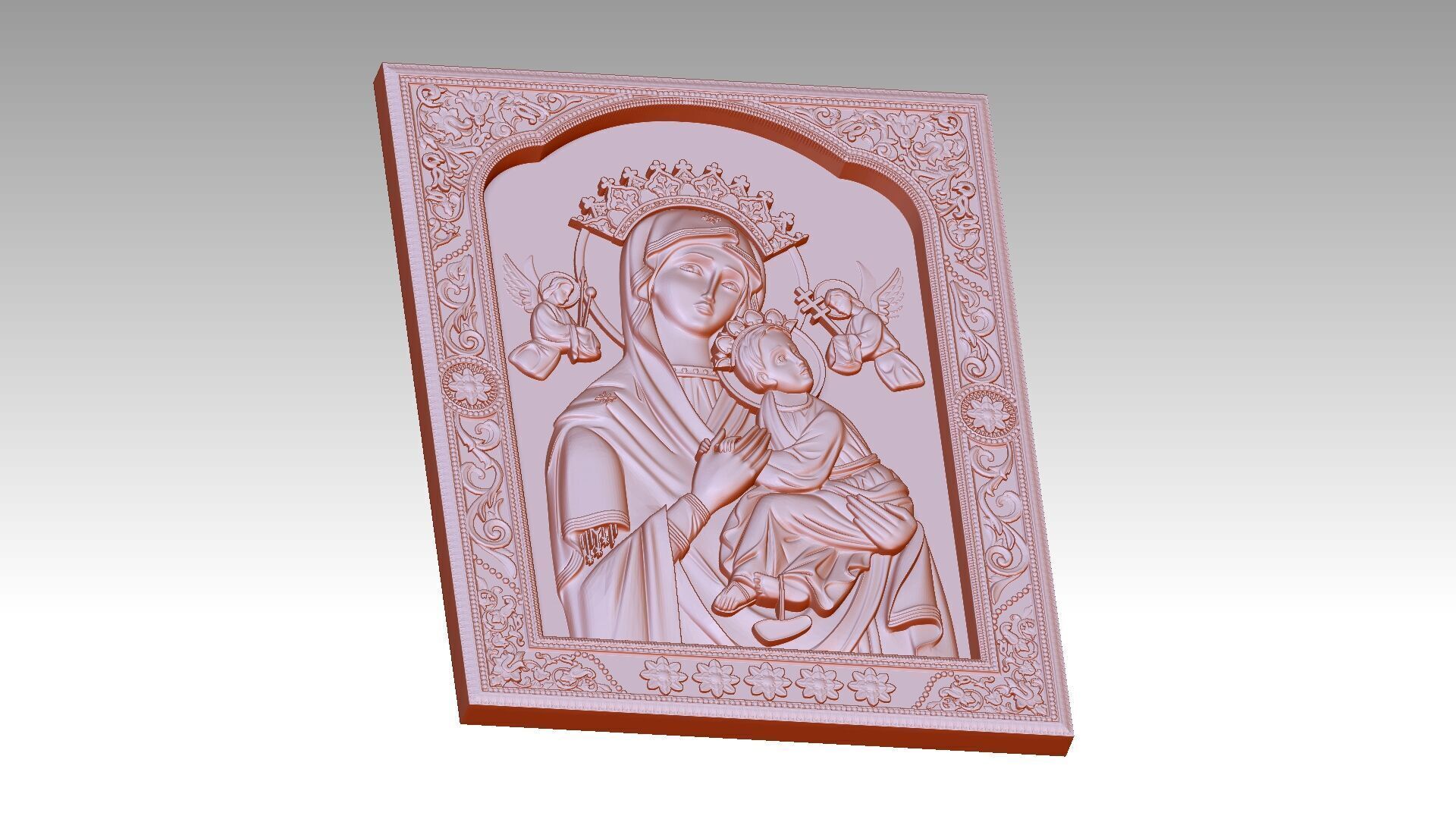 Our Lady of Perpetual Help Relief 3D print model_7