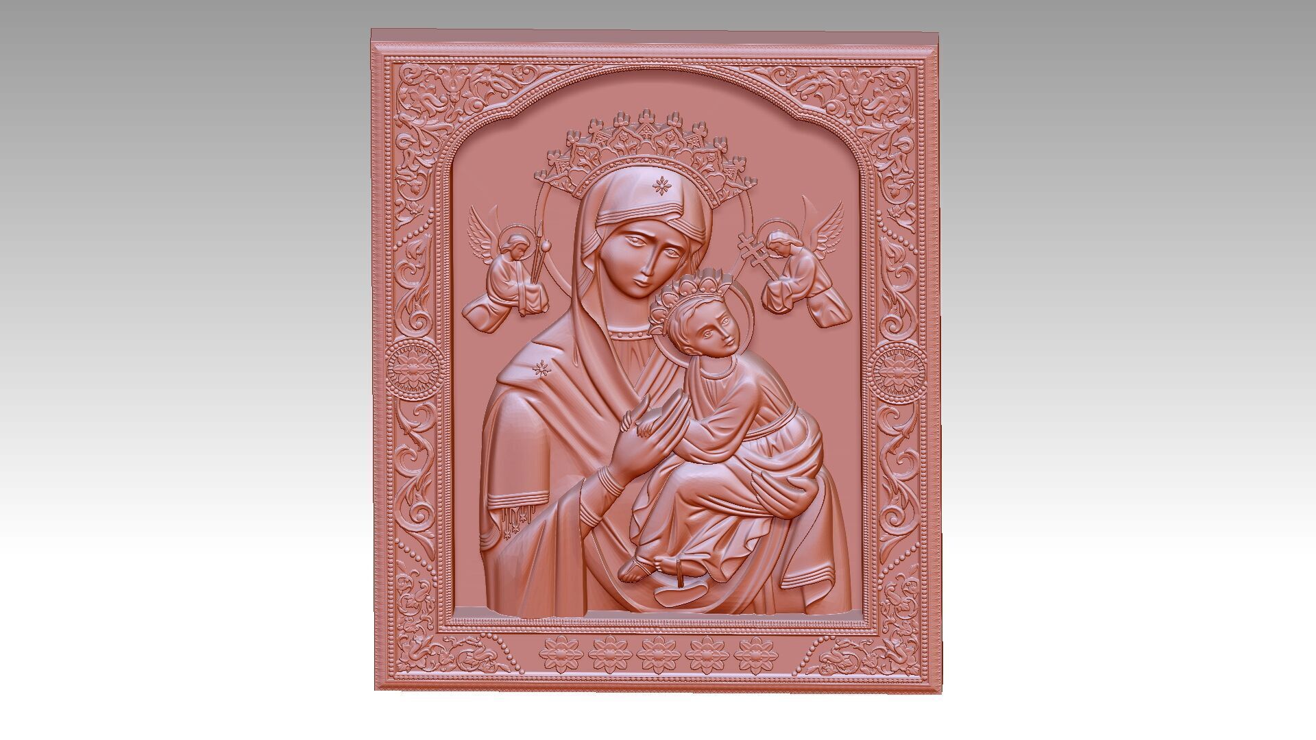 Our Lady of Perpetual Help Relief 3D print model_4