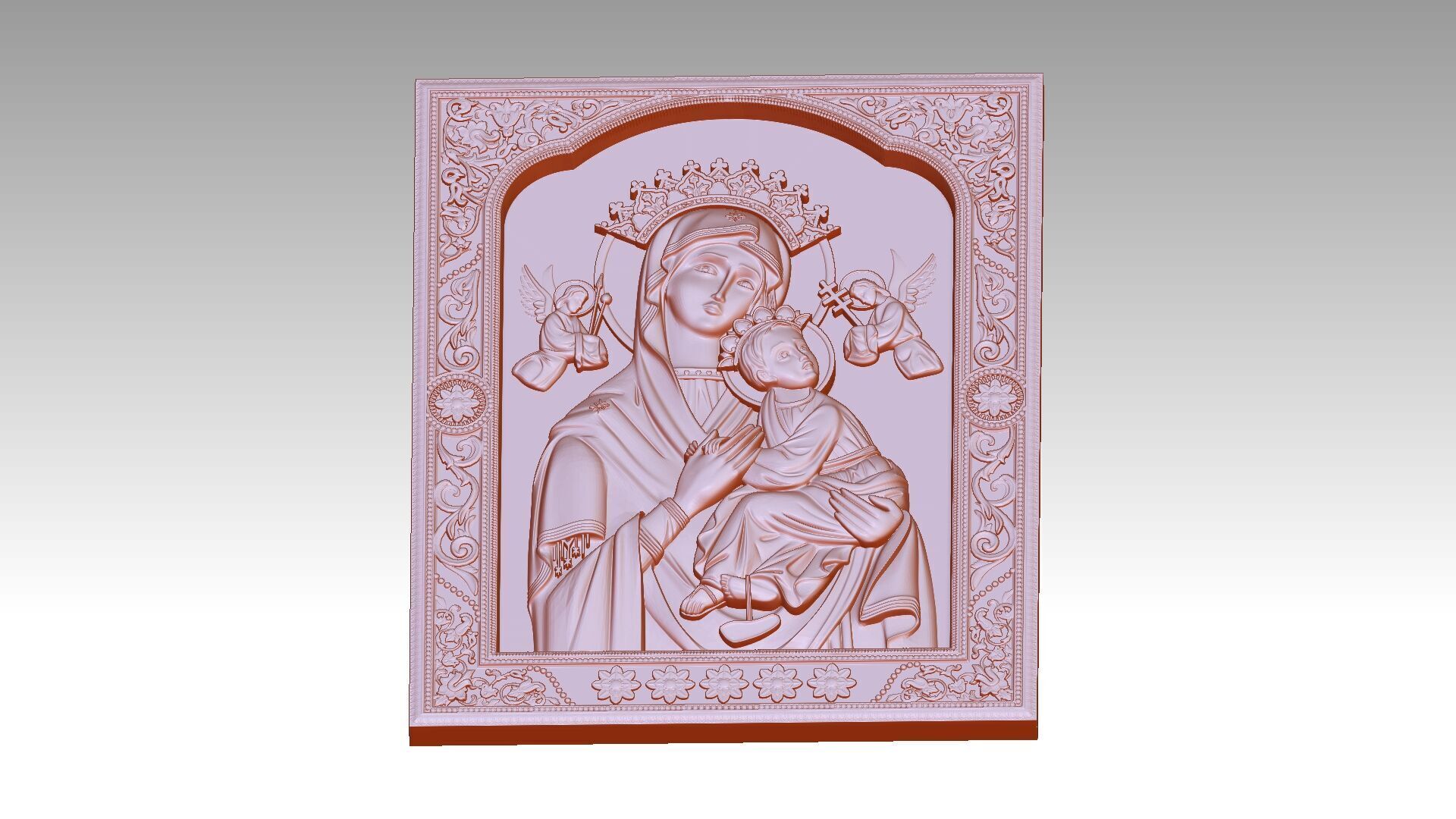 Our Lady of Perpetual Help Relief 3D print model_3