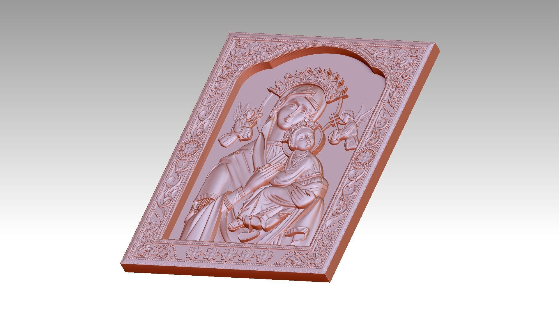 Our Lady of Perpetual Help Relief 3D print model_6