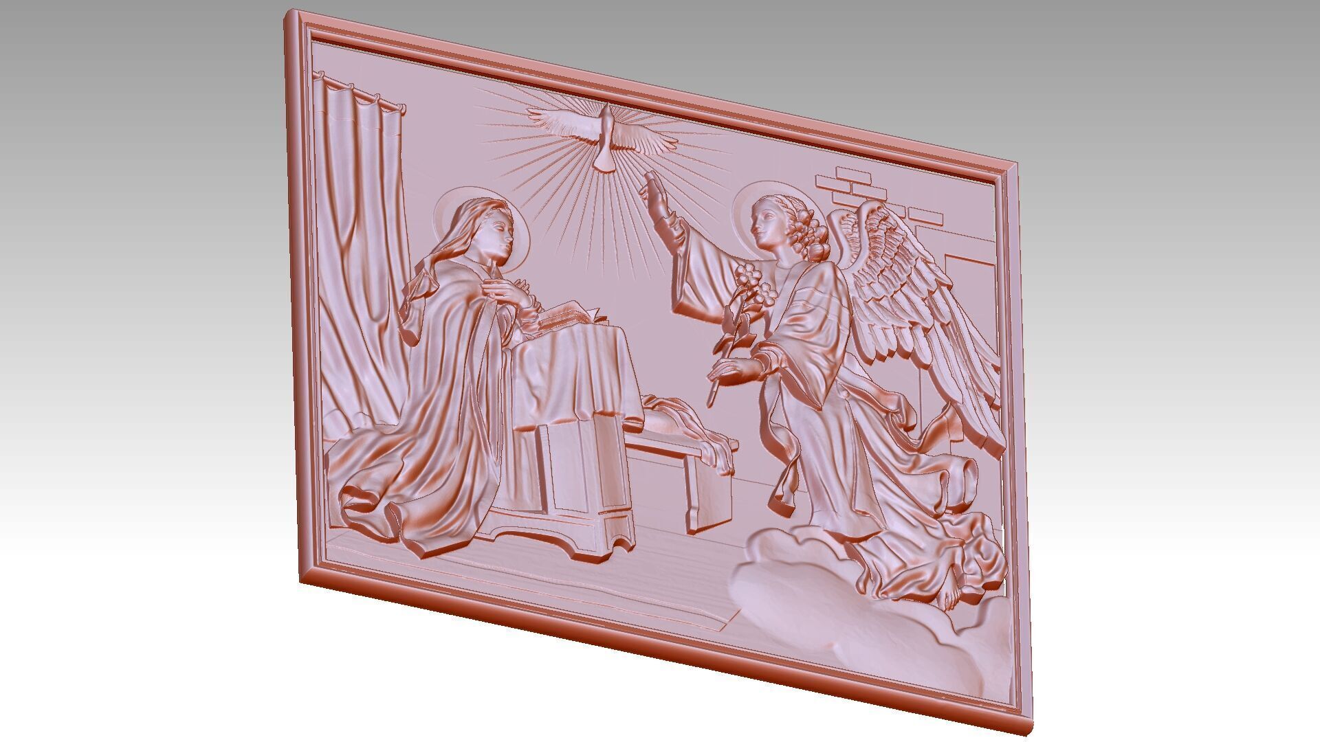 Angel phenomenon and Virgin Mary Relief 3D print model_6