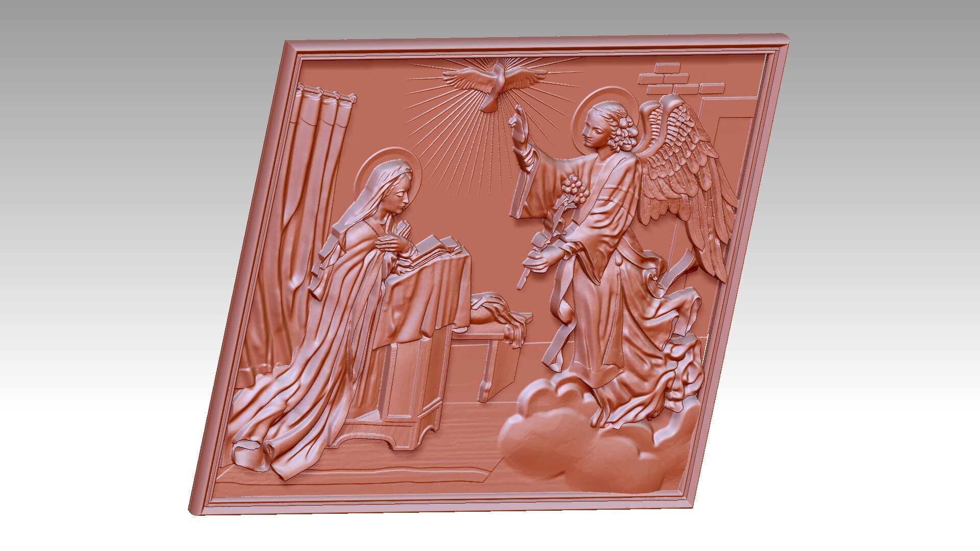 Angel phenomenon and Virgin Mary Relief 3D print model_5