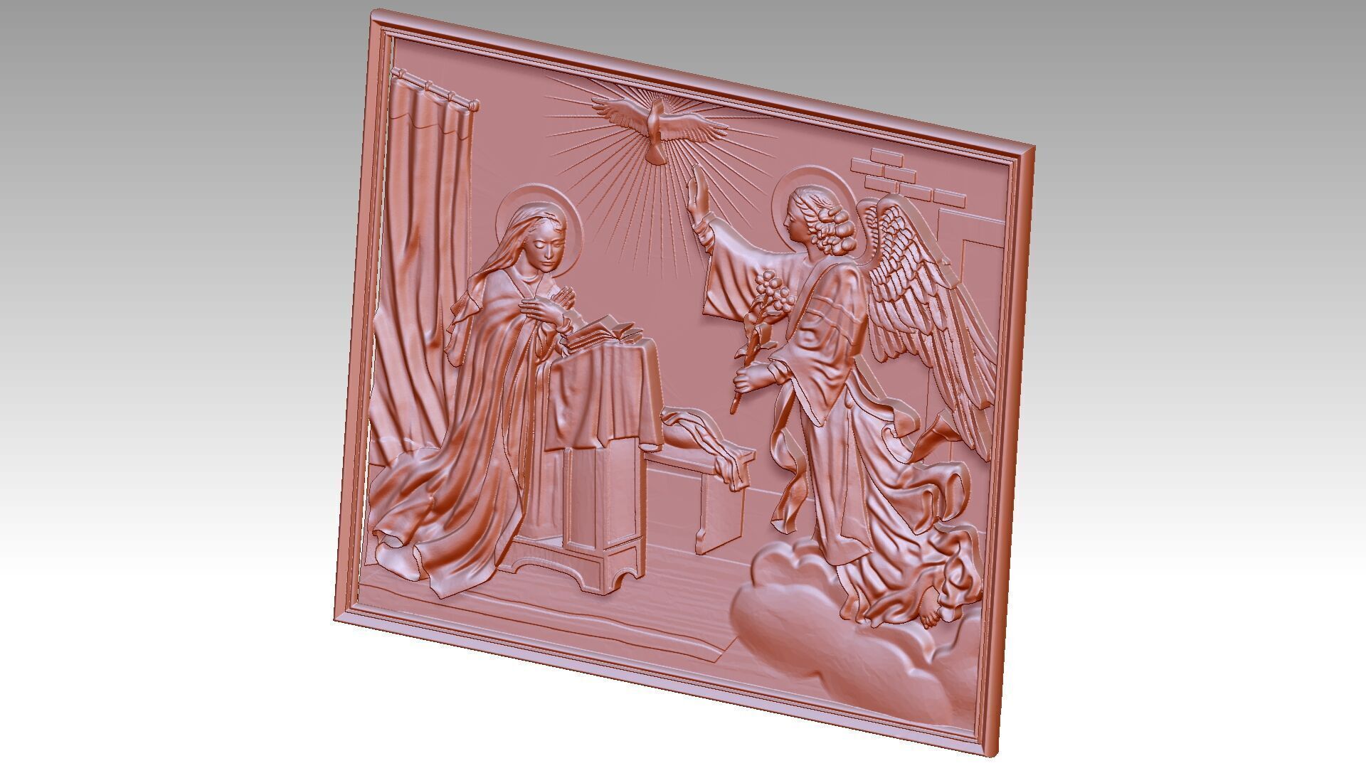 Angel phenomenon and Virgin Mary Relief 3D print model_7