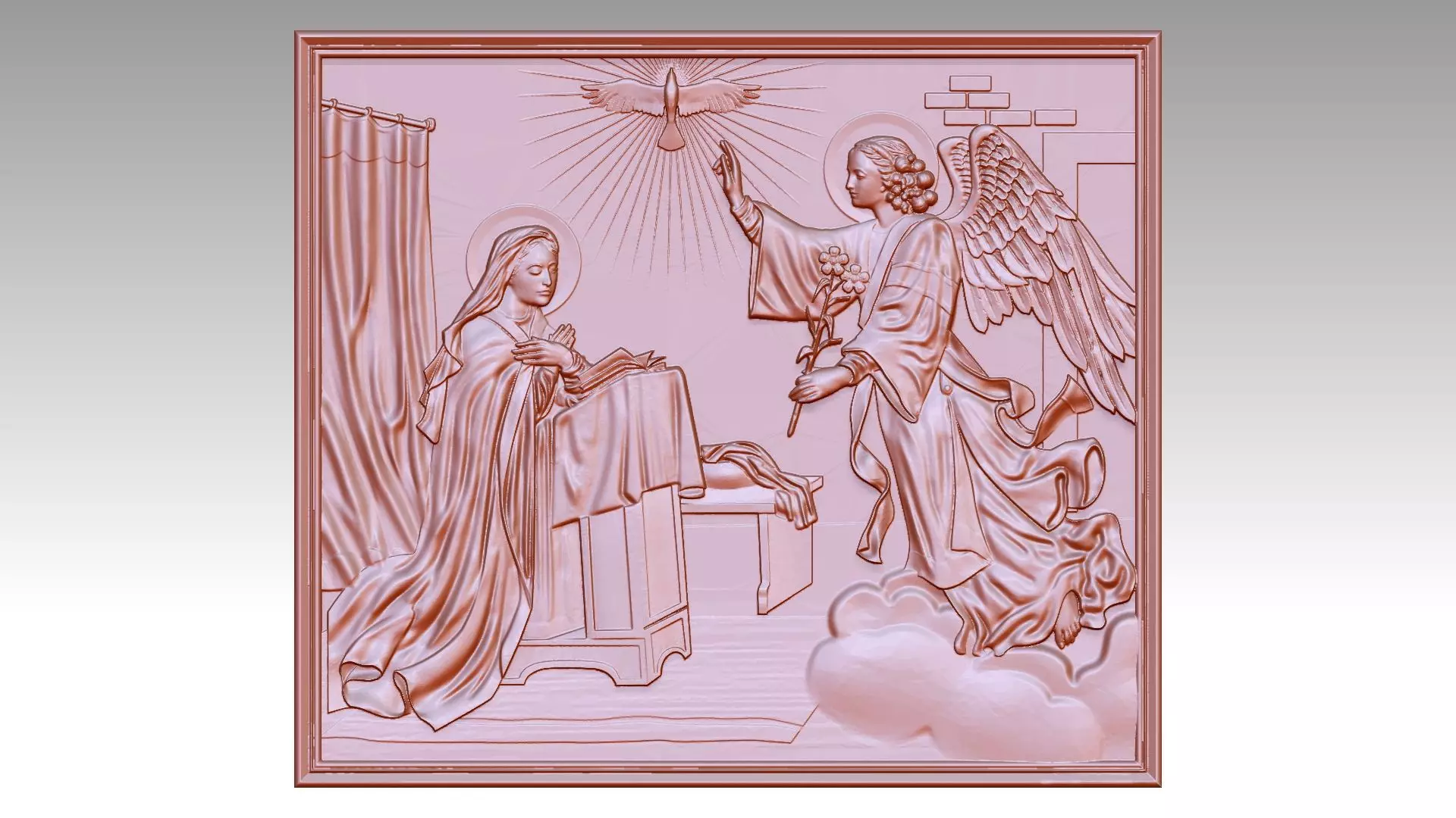 Angel phenomenon and Virgin Mary Relief 3D print model_0