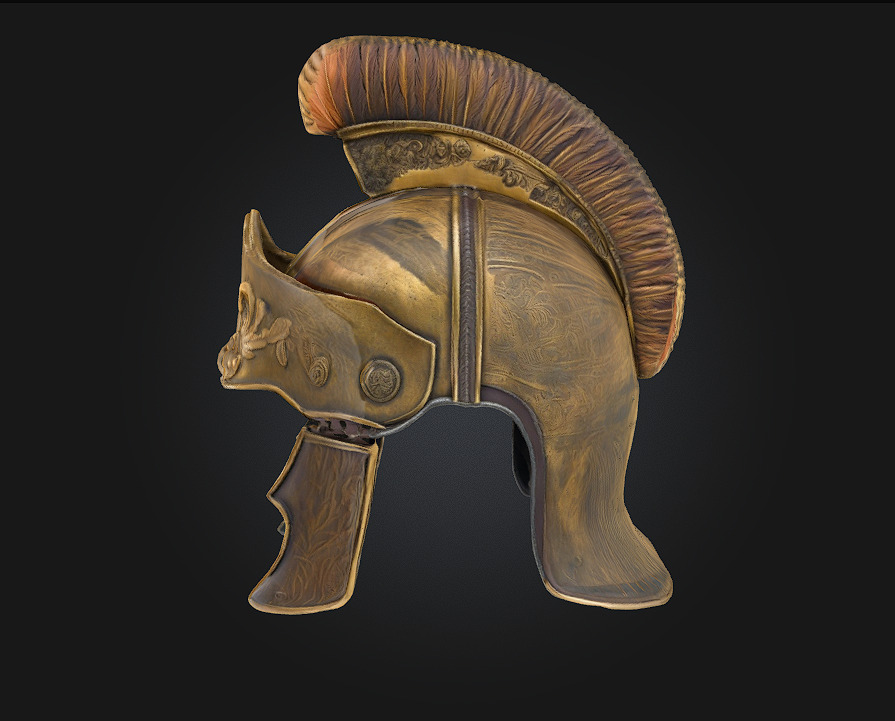 Roman Centurion Helmet Commanding Authority of the Ancient 3D model_4