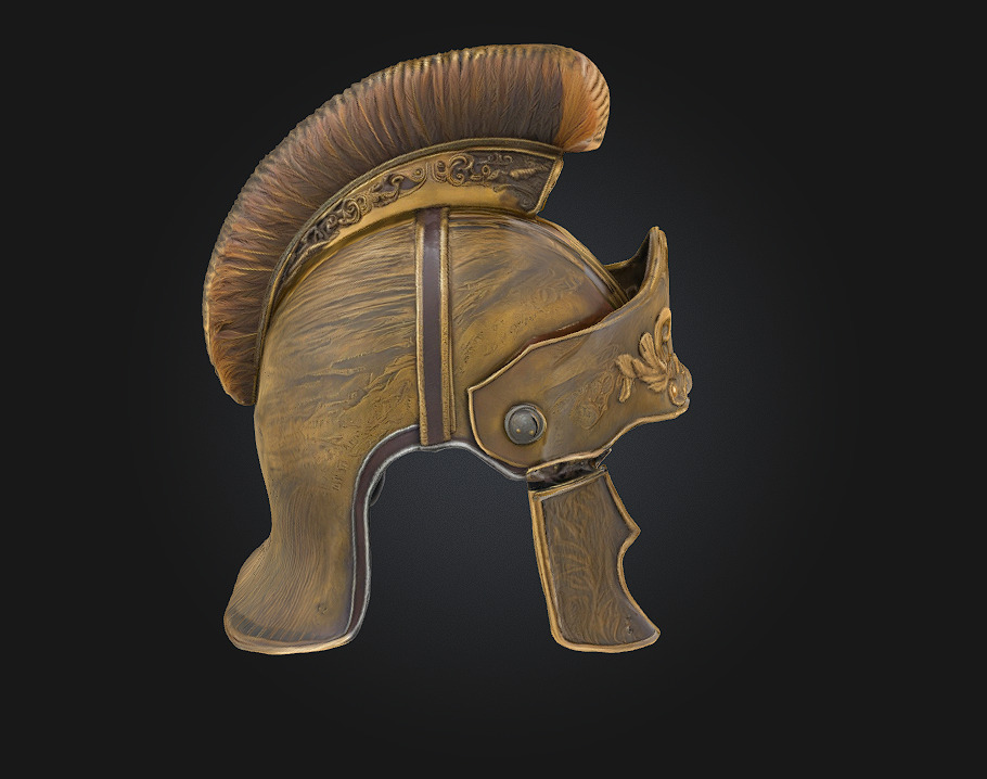 Roman Centurion Helmet Commanding Authority of the Ancient 3D model_5