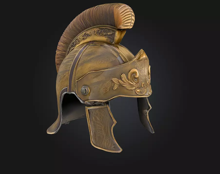 Roman Centurion Helmet Commanding Authority of the Ancient 3D model_0
