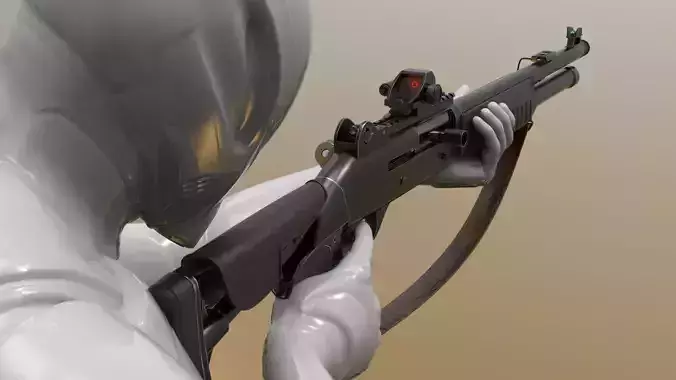 Shotgun m4 Fps - Tps Low-poly 3D model