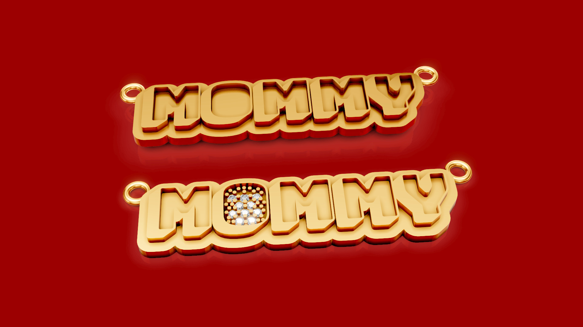 Mommy name pendant 2 3d 3D print model_12