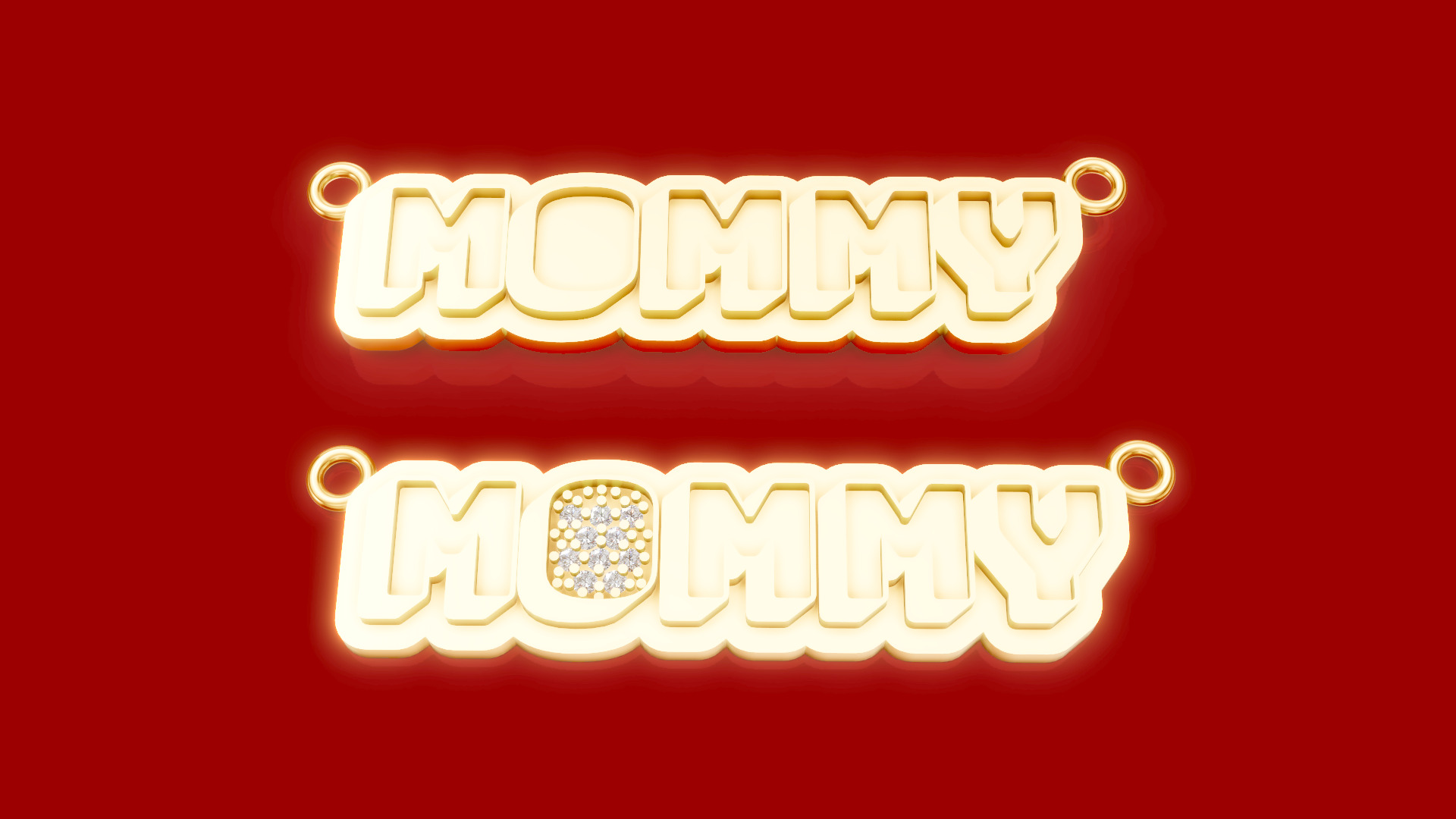 Mommy name pendant 2 3d 3D print model_11