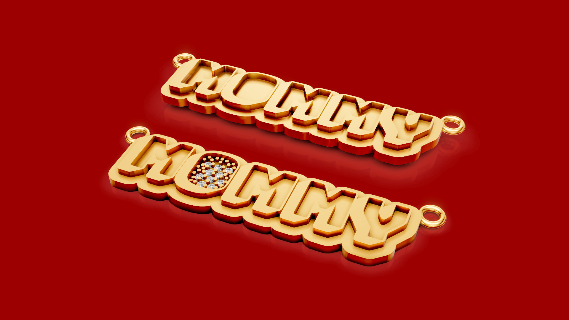 Mommy name pendant 2 3d 3D print model_10