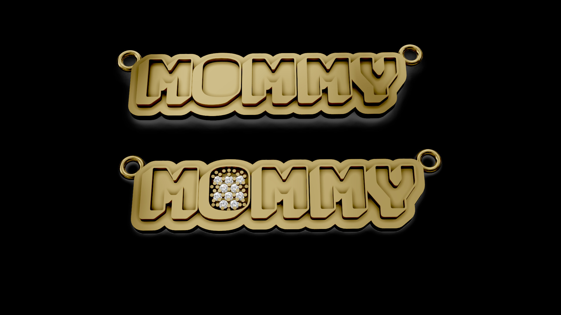 Mommy name pendant 2 3d 3D print model_7